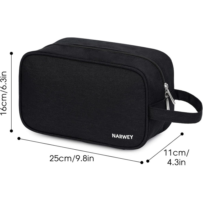 Чоловічий туалетний набір Narwey: водонепроникна, міцна косметичка для подорожей з багатьма відділеннями (чорний)