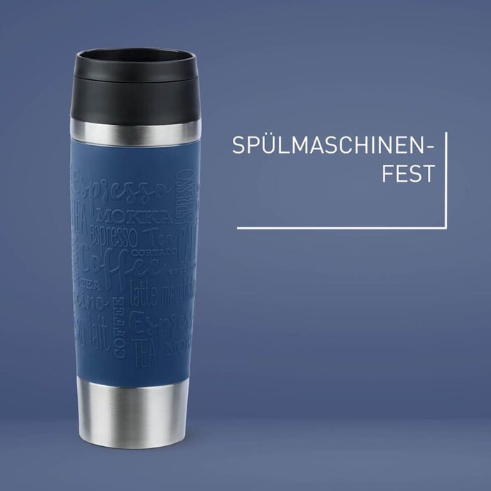 Термокружка Emsa N20220 Travel Mug Classic, 0,5 л, нержавіюча сталь, 6 год гаряча, 12 год холодна, герметична, для подорожей