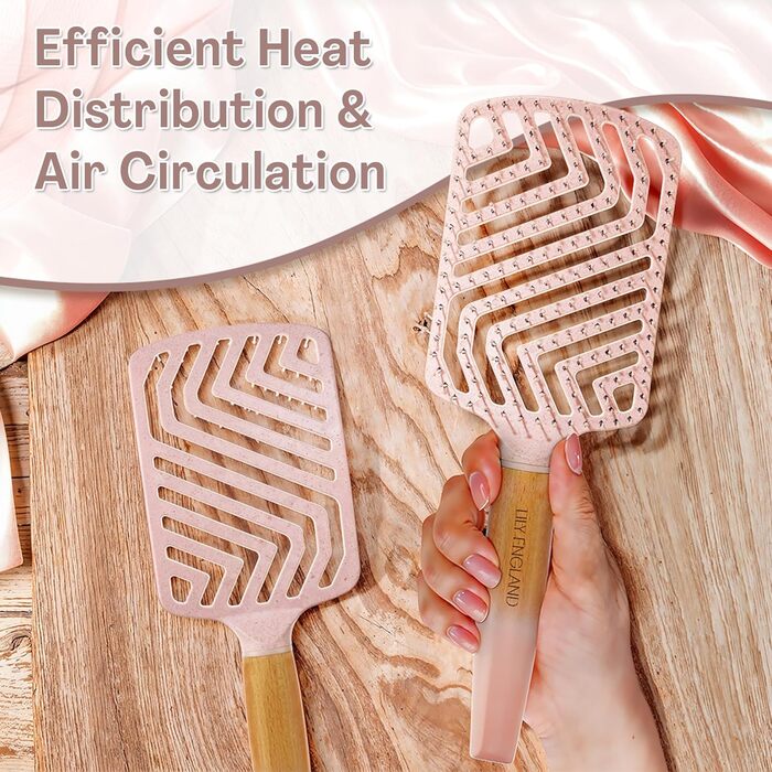 Щітка для волосся Lily England Lockenbürste для створення локонів та розплутування - безболісна щітка для мокрого та сухого волосся з гнучкими щетинками - ідеальна для жінок з кучерявим волоссям 3c-4c, золото (світло-рожевий)