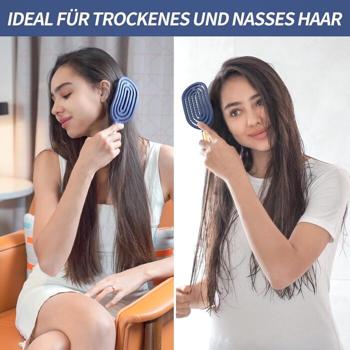 Спіральна щітка SHINLEA для розплутування волосся, швидке сушіння, масажна щітка з м'якими щетинками для мокрого та сухого волосся, підходить для жінок, чоловіків та дітей