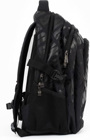 Ергономний шкільний рюкзак Budmil для хлопчиків та дівчаток, 32L, для підлітків та дітей від 5 класу, водонепроникний, з 3 відділеннями та вентильованою спинкою (Edwin Black)