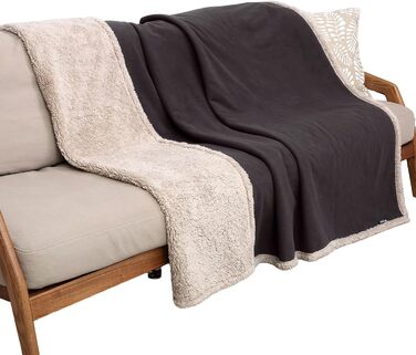 Водонепроникний коврик для собак та котів, миючий, захисний коврик для дивану, теплий та м'який, великий розмір 150 x 120 см, коричневий/тауп