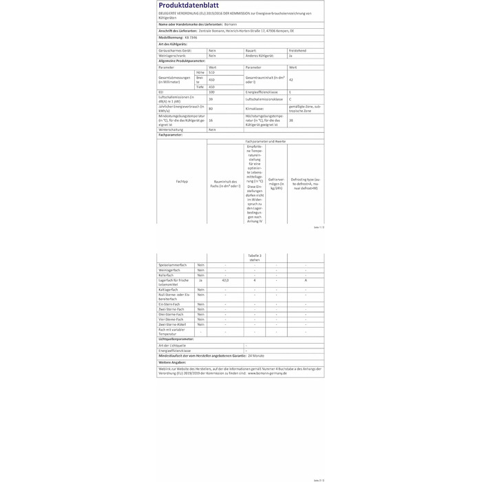 Холодильник Bomann KB 7346 Inox Mini 42 л: для офісу, кемпінгу, геймінгу | Тихий (39 дБ), з можливістю зміни дверцят | 51x45x45 см