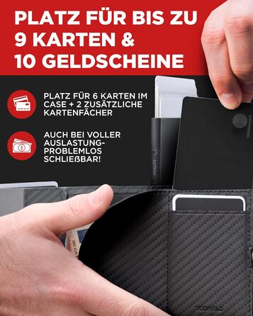 SF SCOFIELD Duality Airtag Wallet with Coin Pocket | Wallet for 8-10 Cards | Men's Wallet with RFID Protection | Slim Wallet | Smart Wallet | Card Holder with Air Tag Compartment | Bifold Wallet