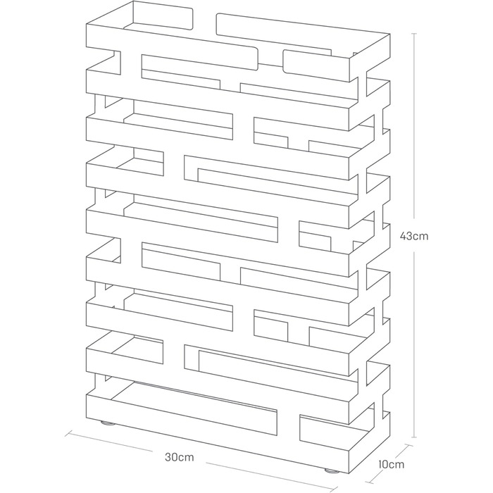 Підставка для парасольки Yamazaki 2361 BRICK прямокутна, сталева, мінімалістична, 30 x 10 x 43 см (білий)