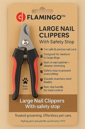 Професійний інструмент для стрижки кігтів собак Flamingo Krallenschere - XL, для великих порід (лабрадори, німецькі вівчарки, ротвейлери, голден ретривери)