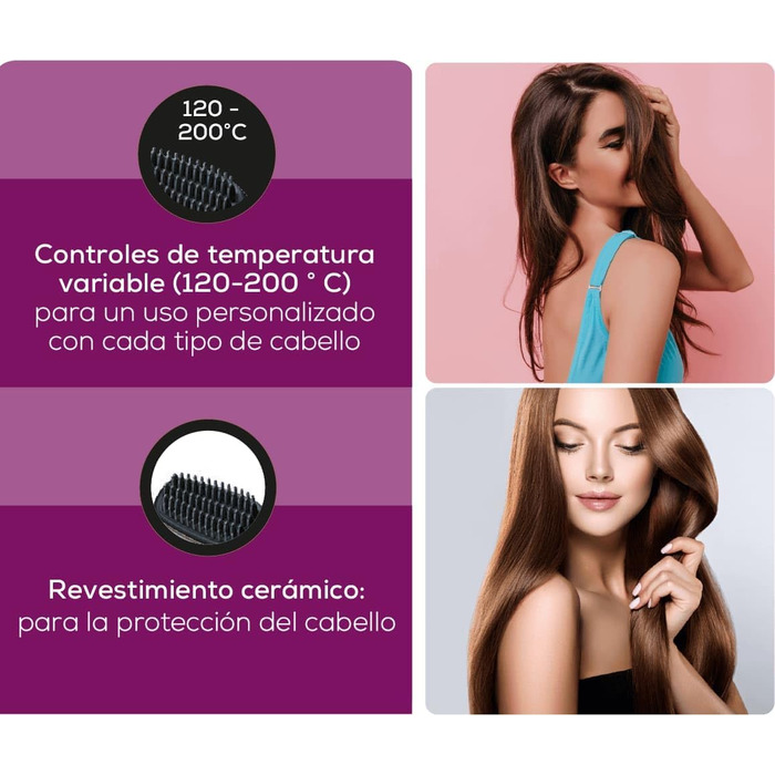 Випрямляльна щітка для волосся Beurer HS 60 з іонізацією та керамічним покриттям