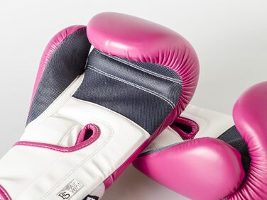 Боксерські рукавички Paffen Sport FIT з дихаючою сіткою на долоні для боксу, кікбоксингу, муай-тай, K1 та інших єдиноборств, рожевий/білий, 8 UZ