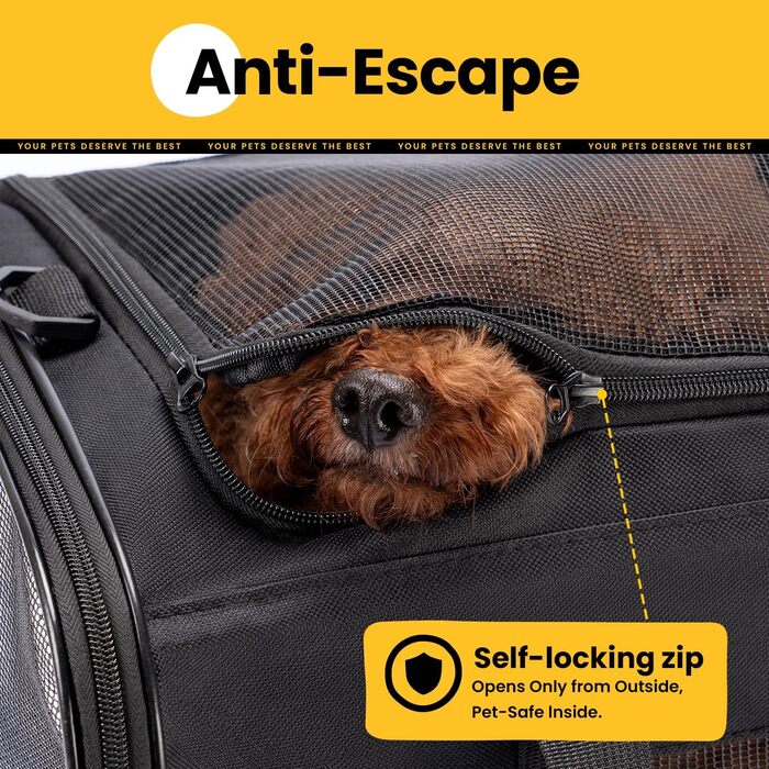 Транспортна переноска для котів Conlun, м'яка переноска з сіткою з 4 сторін, підходить для перевезення літаком, для кошенят та малих котів до 6 кг, складана, розмір 51x31x31 см, фіолетовий колір