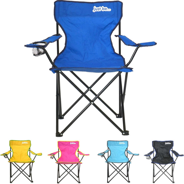 Кемпінговий стілець розкладний Campingstuhl з підлокітниками та підсклянником, сірий/рожевий (блакитний/блакитний)