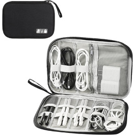 Органайзер для кабелів та аксесуарів: чорний дорожній кейс для USB-кабелів та гаджетів