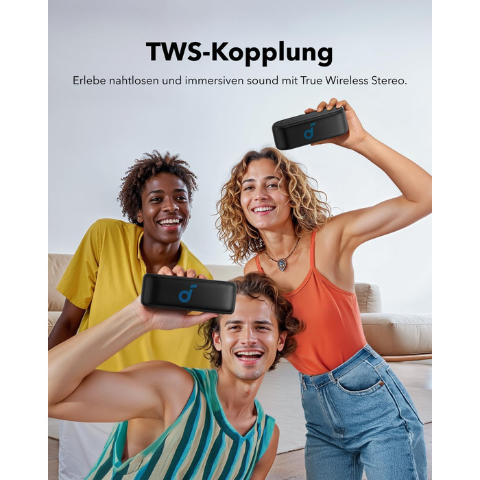 Soundcore Select 2S: Портативна Bluetooth-колонка з 20W стерео, BassUp™ та IPX7 захистом, 16 годин роботи, чорна