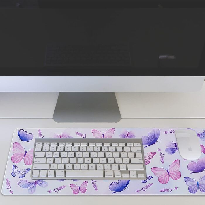 Килимок для миші з сакурою Sakura, чорний XL, великий, з квітами, 80 x 30 см, аксесуар для столу