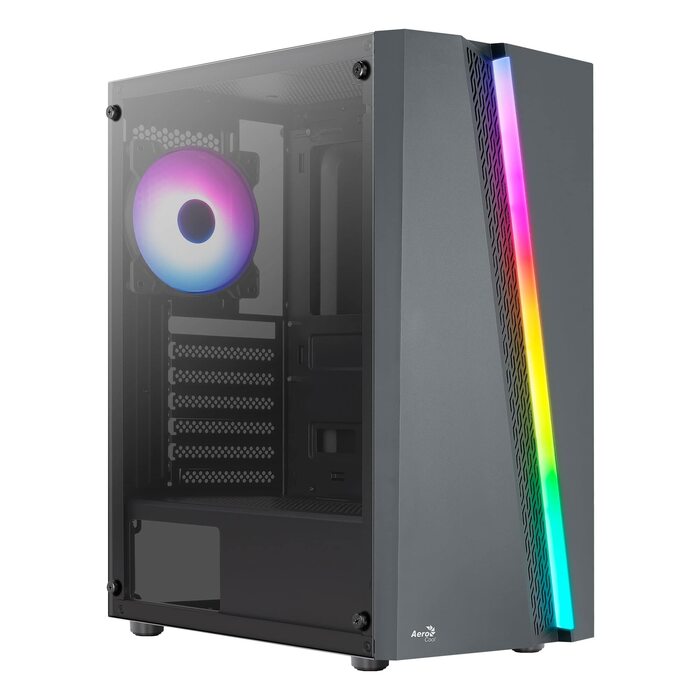 Корпус ПК Aerocool Micro ATX BLADEBK з 3 RGB вентиляторами та сітчастою передньою панеллю (Чорний)