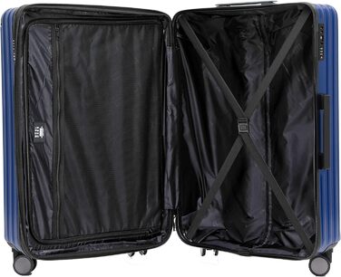 Чемодан з TSA-замком, телескопічною ручкою та 4 колесами, жорсткий корпус (Diamondblau, компактний)