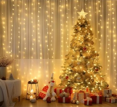 Льодогенератор 3Mx3M 300 LED, USB, з пультом та таймером, для декору, водонепроникний, білий/теплий білий