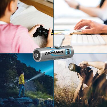 Зарядний пристрій Powerline 8 для акумуляторів AA/AAA з LED-дисплеєм, визначення дефектів та захистом від перевантаження (зарядний пристрій + 8 x 2850 акумуляторів)