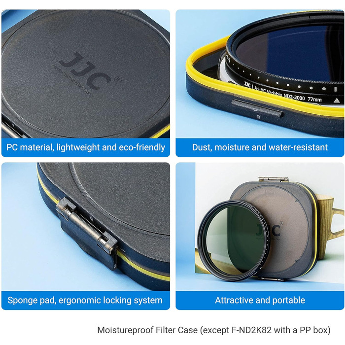 Фільтр ND (ND2-ND2000) JJC: регульований нейтральний фільтр щільності, 18-шарова покриття, оптичне скло HD, для об'єктивів DSLR, фотографія пейзажів (43 мм)