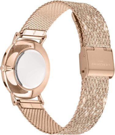 Годинник жіночий LIEBESKIND BERLIN – кварцовий, 34 мм, сітка з гліттером, водостійкий 5ATM, рожеве золото