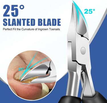 Ножиці для обрізання нігтів на ногах для літніх людей та чоловіків з широким отвором, довга ручка, гострі леза. Набір для педикюру