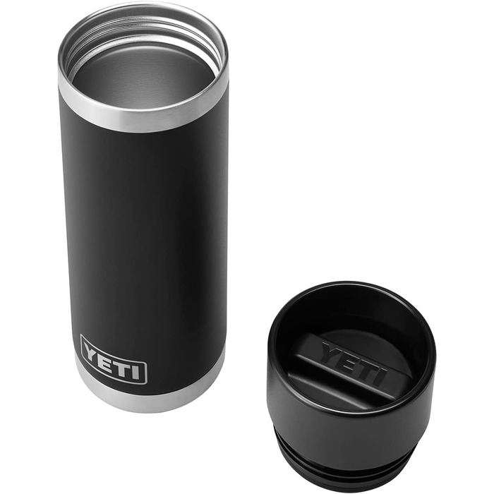 YETI Rambler Bottle with HotShot Lid, 18 oz (532 ml) (Black)