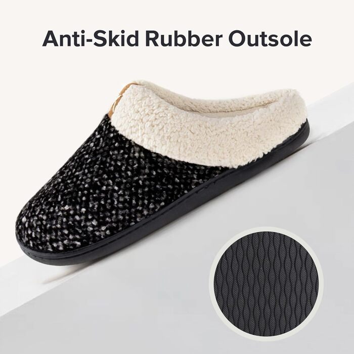 Тапочки домовик ULTRAIDAS жіночі, теплі, з плюшу, з пам'яттю форми, чорні (39 EU)