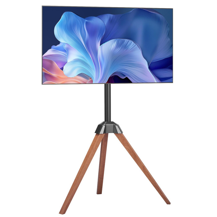 Підставка для телевізора VEVOR з регулюванням на 18° для плоских та вигнутих телевізорів (1016-1651 мм), до 45 кг, з дерев'яними ніжками