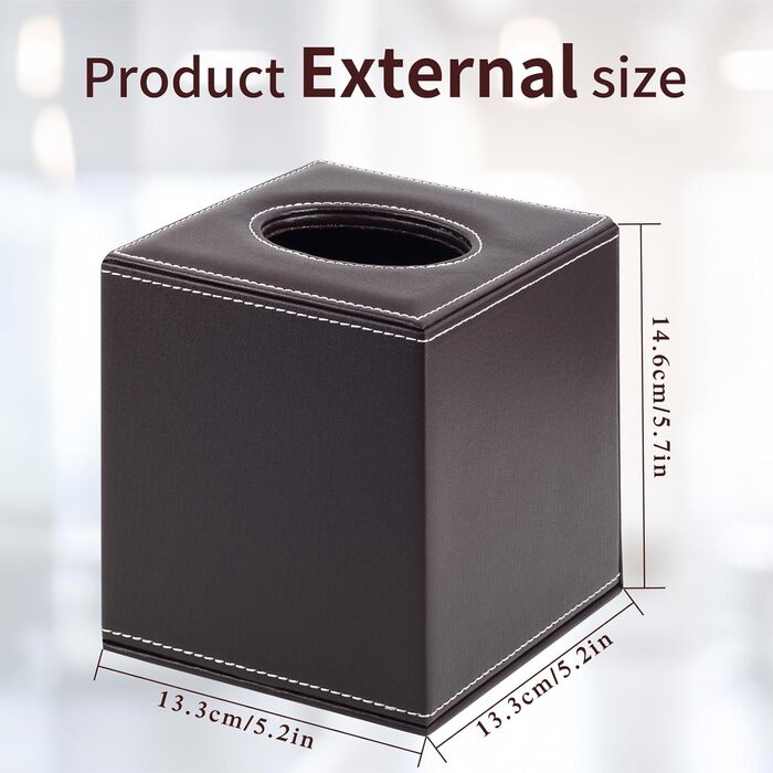 Скляна коробка для серветок прямокутна, органайзер для дому, ванної кімнати, авто, офісу, вінтажний дизайн (коричневий)