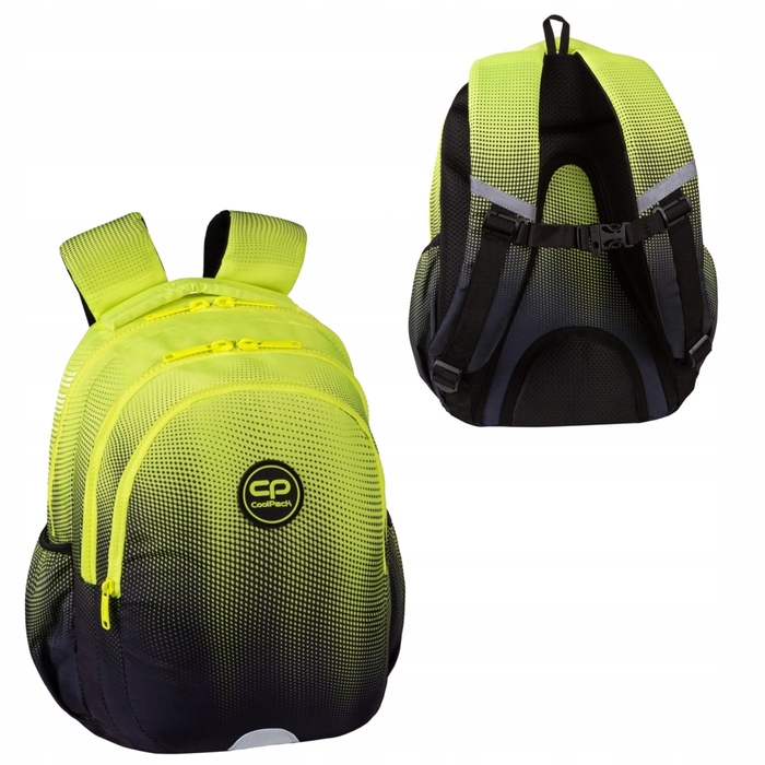 Багатовідсіковий шкільний рюкзак CoolPack, чорний з жовтими та золотистими акцентами, 21 л