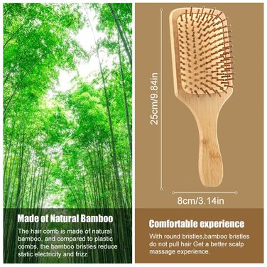 Набір дерев'яних гребінців з бамбука (3 шт.) для волосся: чоловічих, жіночих, дитячих, густого, довгого, хвилястого волосся