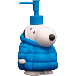Franco Collectibles Peanuts Snoopy Puffer Coat Soap/Lotion/Hand Sanitizer Dispenser, Resin, Pump Dispenser, 488 ml, Official Licensed Product
