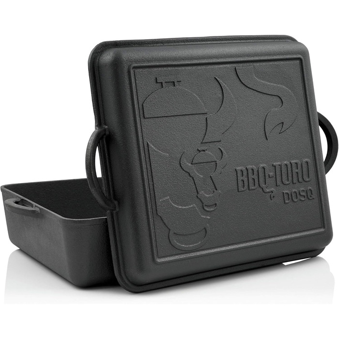 Чавунний казан BBQ-Toro Dutch Oven з кришкою, 10,5 л, попередньо підготовлений, для запікання та тушкування