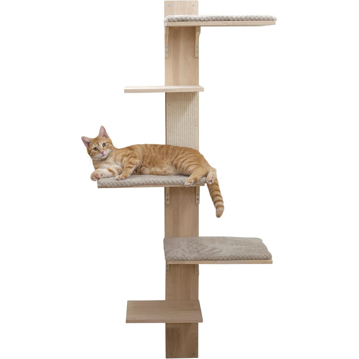 Гамак для котів Kerbl Timber, 38x33,5x16 см, до 6 кг, з м'якого плюшу, для кріплення на стіні, знімний чохол, іграшка для котів