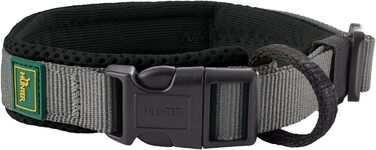 Нашийник для собак HUNTER Maldon, чорний, розмір M: дихаючий сітковий матеріал, міцний нейлон, безшумний, гіпоалергенний, з полегшенням натягу, інтегрована адресна бирка, легкий