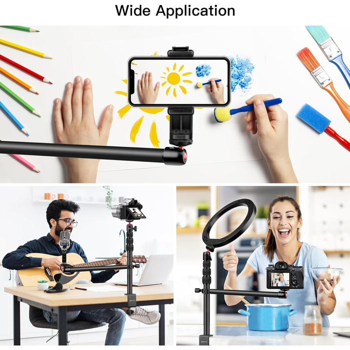 Кріплення для камери Victiv, 37-105 см: гнучкий штатив для DSLR, LED, веб-камери, смартфона (чорний/червоний)