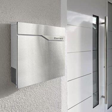 Поштова скринька Metzler® антрацит з газетницею та іменним шильдиком RAL 7016, вулична, з нержавіючої сталі, стійка до корозії та погодних умов, 37x37x10.5 см