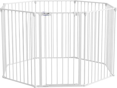 PawHut вольєр для цуценят, розкладний, 90 см, сталевий, білий, з 8 панелей та дверцятами