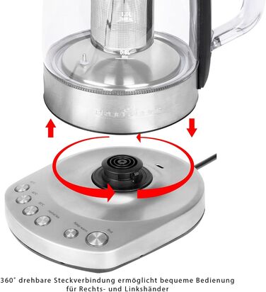 Електричний чайник ProfiCook PC-WK 1020 G: скляний корпус, 1.7 л, з тефлоновим фільтром, функція підігріву, 3000 Вт