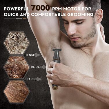 Електричний триммер для тіла чоловічий Kibiy з LED-дисплеєм та IPX7 водозахистом