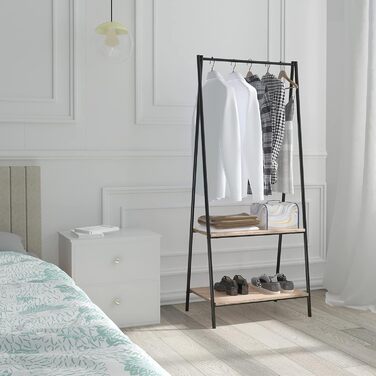 WOLTU Coat Rack Clothes Rack with Shelf Laundry Rack with Shoe Shelf Clothing Stand Shelves Bedroom