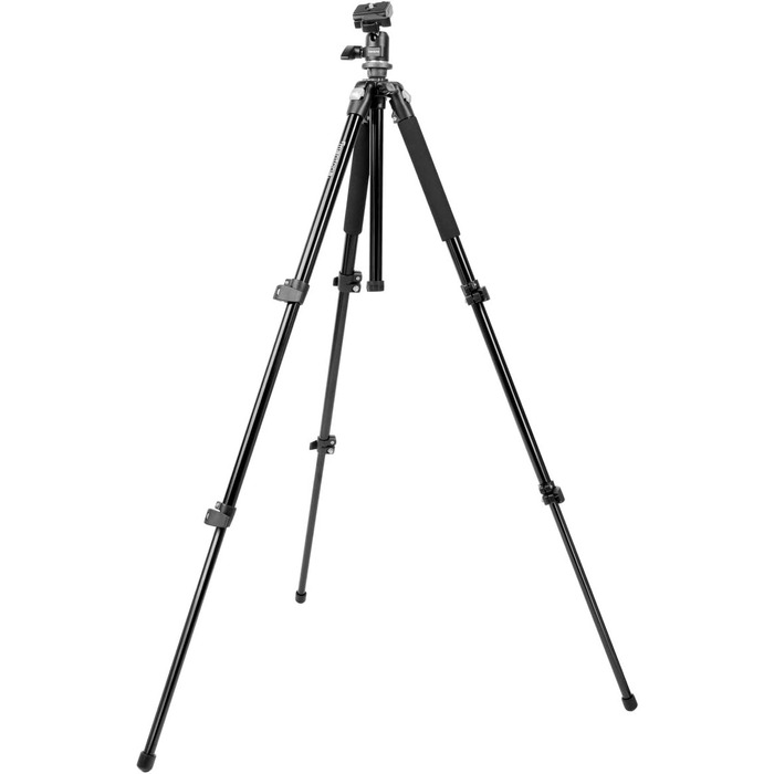 Штатив Mantona Basic Scout: компактний, легкий, для камер, з кульковою головкою, водомірною шкалою, обертовою центральною колоною. Макс. навантаження 5 кг, матеріал - алюміній. У комплекті сумка.