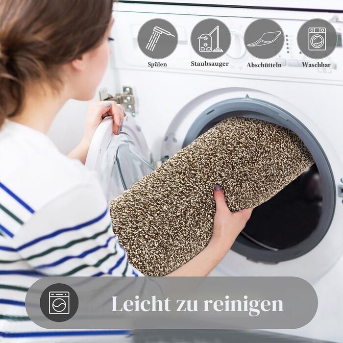 Привратний килимок Pauwer протиковзний та зносостійкий, мийний килим для вхідних дверей, тераси та саду (60 x 90 см, Коричневий)