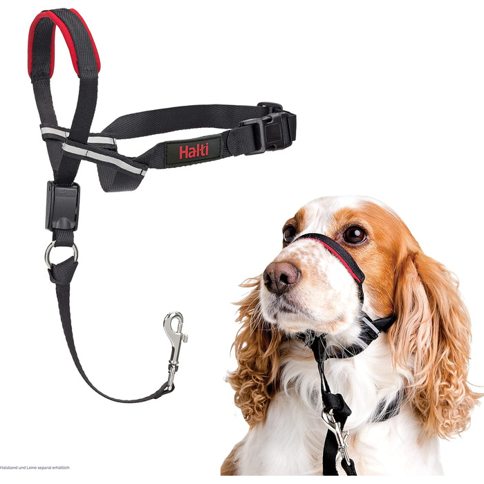HALTI Optifit Headcollar, Medium Size - Prevents Your Dog from Pulling on the Leash, Easy Adjustment, Lightweight, with Padded Nose Piece, Anti-Pull Harness for Medium-Sized Dogs