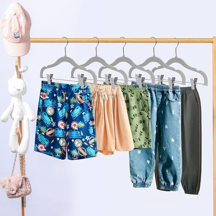 Вішалки для одягу: спідниці, штани, блузки, піджаки, сорочки, легінси. 360° обертання, рожевий/сірий, 10 шт.