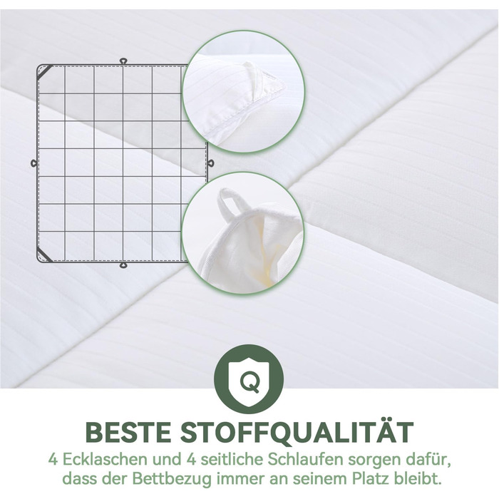 Ковдра ELEMUSE 200x200 см всесезонна, стьобана, для алергіків, біла, 100% бавовна, мікрофібра, дихаюча, м'яка