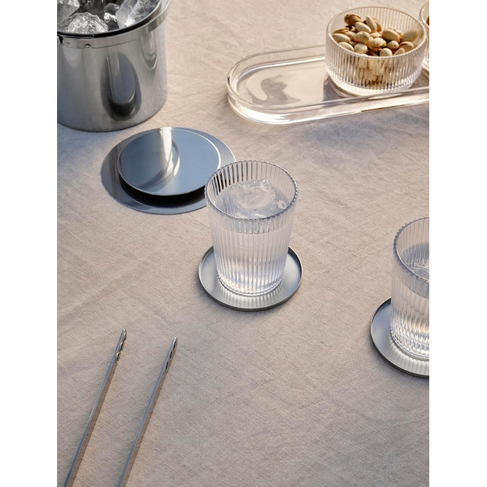 Stelton Pilastro Drinking Glasses - Ribbed Water Glasses Set - Dishwasher Safe, Stackable, for Hot & Cold Drinks - 150ml - Set of 6