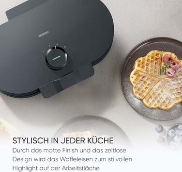 Severin WA 2106 Electric Heart-Shaped Waffle Maker - Slim Design, Non-Stick Coating