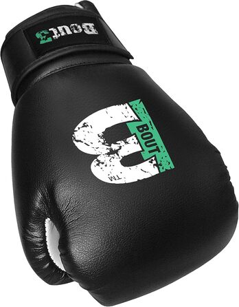 Дитячі боксерські рукавички BOUT3® для кікбоксингу, муай-тай, спарингу та тренувань | Рукавички для боксерського мішка, боксерські рукавички для хлопчиків та дівчаток (4 Oz, 4-6 років, чорні)