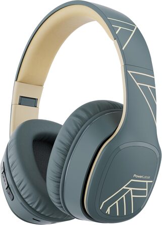 PowerLocus P7 Bluetooth навушники Over-Ear, складні, бездротові з басами, Hi-Fi стерео, з функцією гучного зв'язку, USB-C зарядка, тривалий час роботи для iPhone/PC/TV (Лінійний сірий)