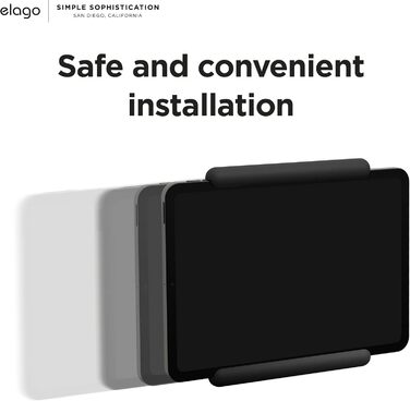 Тримач для планшета elago Home Hub Mount для Apple iPad, iPad Air/Pro, Samsung Galaxy Tab та інших планшетів, силіконовий, з кабелем-органайзером, чорний